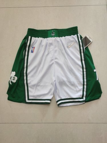 NBA Boston Celtics 75th Anniversary shorts Blanc